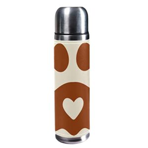 sdfsdfsd 17 oz vacuum insulated stainless steel water bottle sports coffee travel mug flask genuine leather wrapped bpa free, pet design paw