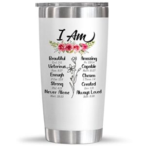 birthday gifts for women, christian gifts for mom, wife, couple, encouragement, spiritual gifts for women, unique christian tumbler, religious gifts idea, jesus 20 oz stainless steel tumbler