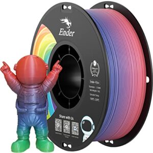 creality pla filament pro rainbow, 1.75mm 3d printer filament, ender pla + (plus) printing filament, 1kg(2.2lbs)/spool, dimensional accuracy ±0.03mm. fit most fdm printer