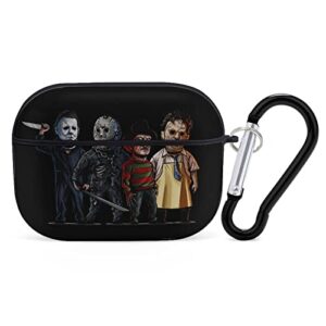 zhangxm compatible with airpods pro case halloween michael myers soft flexible skin case cover for girls and boys with keychain