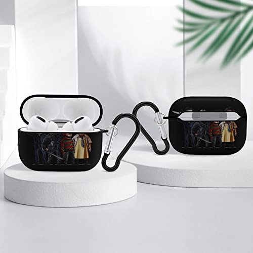 ZHANGXM Compatible with Airpods Pro Case Halloween Michael Myers Soft Flexible Skin Case Cover for Girls and Boys with Keychain