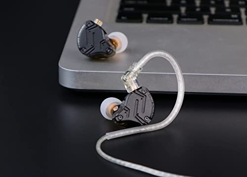 Linsoul KZ ZS10 PRO X Upgraded 1DD+4BA Hybrid Driver HiFi in Ear Earphones IEM with Alloy Faceplace Detachable Silver-Plated Recessed 0.75mm 2Pin Cable for Audiophile Musician DJ Stage (Without Mic)