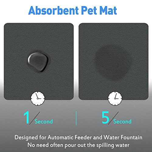 Pet Feeder Mat for Water Fountain and Automatic Feeder, Water Absorbent Non Slip Rubber for Large Pets