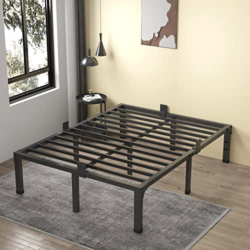 MAF 14 Inch Metal Platform Full Size Bed Frames, Heavy Duty Black Bed Frame with Steel Slats Support, No Box Spring Needed, Noise Free, Easy Assembly