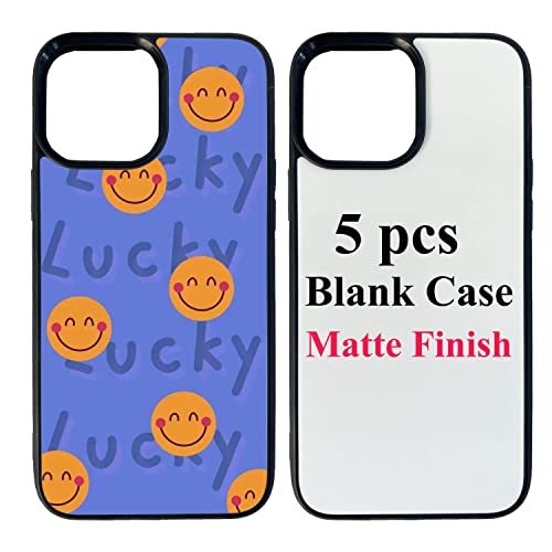 JUSTRY 5PCS Sublimation Blanks Phone Case Bulk Covers Compatible with iPhone 14 Pro Max,6.7-Inch(2022),Easy to Sublimate DIY Customized Anti-Slip Case Soft Rubber Cover 2 in 1 2D with Inserts Matte