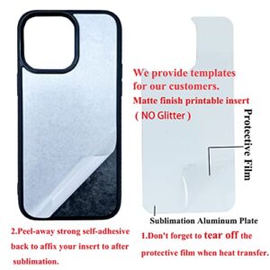 JUSTRY 5PCS Sublimation Blanks Phone Case Bulk Covers Compatible with iPhone 14 Pro Max,6.7-Inch(2022),Easy to Sublimate DIY Customized Anti-Slip Case Soft Rubber Cover 2 in 1 2D with Inserts Matte