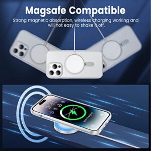Caka Designed for iPhone 14 Pro Max Case MagSafe Magnetic Stand, [Non Yellowing] [Military Drop Protection] Shockproof Protective Phone Case iPhone 14 Pro Max 6.7 inch 2022, Matte Clear