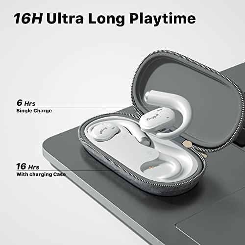Allway Open Ear Headphones Bluetooth 5.3 Wireless Earbuds,Open Ear Earbuds with Dual 16.2mm Super Large Sound Unit, Patented Rotation Axis Design,Dual-mic ENC Noise Reduction,Lightweight Sport Earbuds