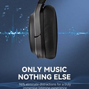 TZS Active Noise Cancelling Headphones, Wireless Over Ear Bluetooth Headphones - 50H Playtime Hi-Fi Stereo Dynamic Deep Bass, Soft Earmuffs Headset with HD Mic for Computer, Travel, Home, Office