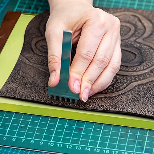 Suwimut 3 Pieces Leather Craft Punching Pad, Rubber Mute Board Leather Punch Mat Cutting Hole Punch Stamping Tool for Leather Working DIY Craft, 7.9x5.9in