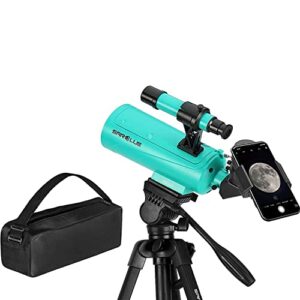 maksutov-cassegrain telescope for adults kids astronomy beginners, sarblue mak60 catadioptric compound telescope 750x60mm, compact portable travel telescope, with carry bag finderscope