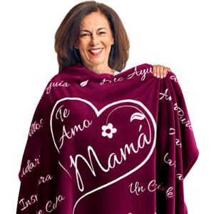regalos para mama, blanket for mom gifts, mom birthday gifts from daughter, i love you mother daughter gift ideas, present for mom blanket, best mother in law, throw blanket 65" × 50" (merlot red)