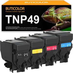 buticolor remanufactured tnp49/tnp-49 toner cartridge (a95w430 a95w330 a95w230 a95w130) replacement for konica minolta bizhub c3351 c3851 c3851fs printer(4-pack)