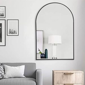 COFENY Arched Mirror, 20"x28" Black Bathroom Mirror with Metal Frame, Wall Mounted Mirrors Decor Modern Dresser Mirror for Bedroom Living Room Entryway