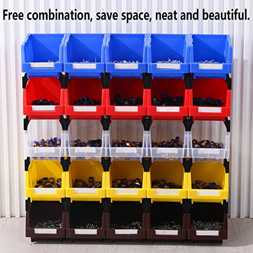 AERCANA Shop Stackable Organizer Bins Parts Bin Shelf Storage Bin Garage storage bins(Red,Pack of 12)