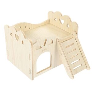 PATKAW 2 Pieces Small Animal House Wooden Hamster Nest Wooden Hamster Cage Small Animal Hideout Mouse Habitat Sleeping