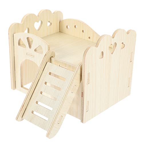 PATKAW 2 Pieces Small Animal House Wooden Hamster Nest Wooden Hamster Cage Small Animal Hideout Mouse Habitat Sleeping