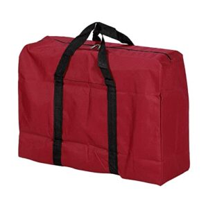 patikil storage tote with zippers, 40l capacity foldable heavy moving tote bags for bedding clothes, red
