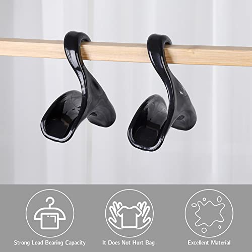 Fuyamp 6 Pieces Purse Hangers Hook Handbag Hanger Organizer Closet Holder Hook for Purses Handbags Tote Satchels Belt Scarf Tie(Black)