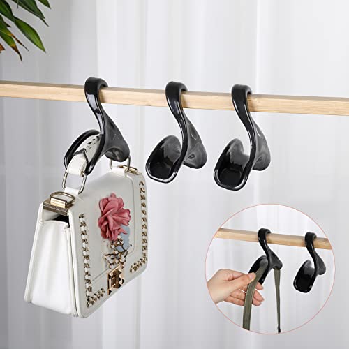 Fuyamp 6 Pieces Purse Hangers Hook Handbag Hanger Organizer Closet Holder Hook for Purses Handbags Tote Satchels Belt Scarf Tie(Black)