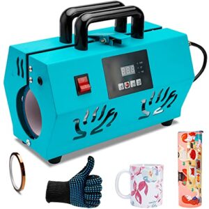 tumbler heat press machine 20 and 30 oz,110v tumbler press mug press for 11 oz 15 oz mugs easy to use, smaller size, suitable for home, office, with heat resistant tape and gloves.