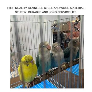 Bird Mirror, Large Stainless Steel Bird Mirror Perch Cockatiel Swing Toys Parrot Cage Accessories Decoration Standing Bar Claw for Small Medium All Types of Parakeet Cockatoo Cockatiel Finch Canaries