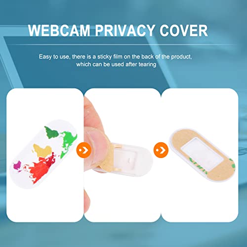 SOLUSTRE 3pcs Camera Cover Laptop Camera Cover Sliding Webcam Cover Webcam Cover Slide Slide, Map Pattern