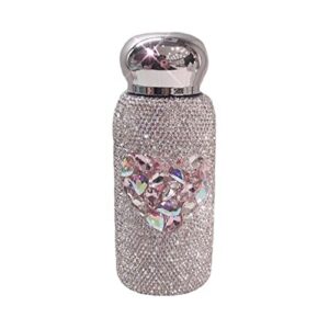 thermos cup travel mug bling rhinestone shinning water bottle stainless steel diamond flask vacuum bottle for christmas birthday valentine's day birthday gift,pink