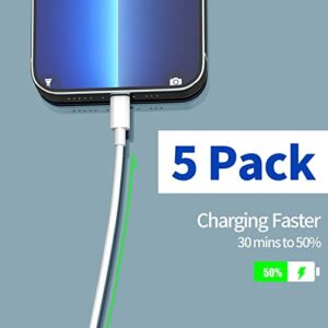 [Apple MFi Certified] Short iPhone Charger 8Inch 5 Pack, Lightning to USB Cable Fast iPhone Charging Cables High Speed Data Sync Transfer Cord for iPhone 14/13/12/11 Pro Max/XR/Xs/X/8/7/6/iPad/Airpods