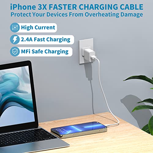 [Apple MFi Certified] Short iPhone Charger 8Inch 5 Pack, Lightning to USB Cable Fast iPhone Charging Cables High Speed Data Sync Transfer Cord for iPhone 14/13/12/11 Pro Max/XR/Xs/X/8/7/6/iPad/Airpods