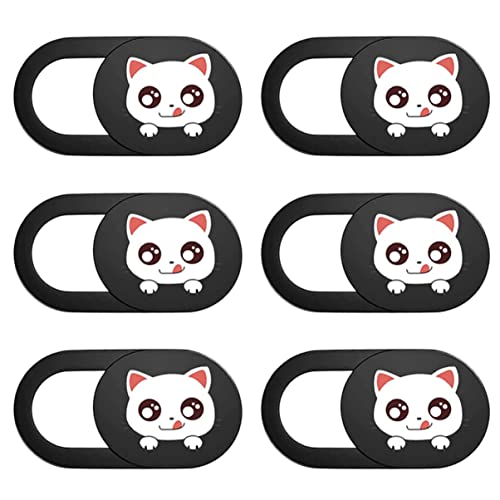 Mobestech Tableta 6pcs Cute Cat Computer Webcam Cover Pc Web Camera Cover Decorative Webcam Cover Slider Web Camera Cover Camera Slider