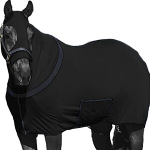 resistance full body slinky with full zipper hood and belly wrap and different sizes (large, black)