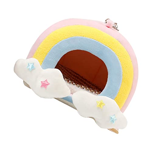 PATKAW Warm Hamster Nest 2 Pack Pet Hamster Hammock Hamster Hanging Hammock Hamster Warm Nest Hanging Hamster Hammock Small Pet Cage Plush Hamster Hut