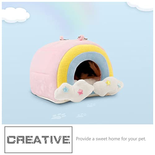 PATKAW Warm Hamster Nest 2 Pack Pet Hamster Hammock Hamster Hanging Hammock Hamster Warm Nest Hanging Hamster Hammock Small Pet Cage Plush Hamster Hut