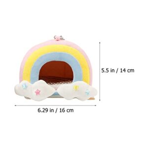 PATKAW Warm Hamster Nest 2 Pack Pet Hamster Hammock Hamster Hanging Hammock Hamster Warm Nest Hanging Hamster Hammock Small Pet Cage Plush Hamster Hut