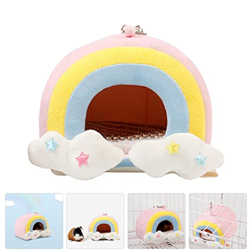 PATKAW Warm Hamster Nest 2 Pack Pet Hamster Hammock Hamster Hanging Hammock Hamster Warm Nest Hanging Hamster Hammock Small Pet Cage Plush Hamster Hut