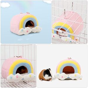 PATKAW Warm Hamster Nest 2 Pack Pet Hamster Hammock Hamster Hanging Hammock Hamster Warm Nest Hanging Hamster Hammock Small Pet Cage Plush Hamster Hut