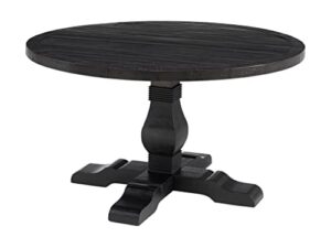 martin svensson home napa solid wood black round dining table