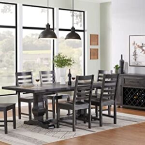 Martin Svensson Home Napa Solid Wood Black Trestle Extendable Leaf Dining Table