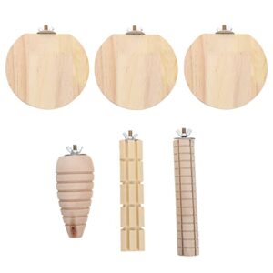 PATKAW Rabbit Toys Rabbit Toys 2pcs Hamster Cage Platform Small Animal Platform for Cage Hamster Wooden Pedals Wood Bird Perch Pedals Set: Small Bird Cage Accessories Bunny Toys