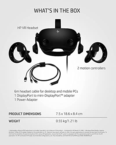 2022 Newest HP Reverb G2 Virtual Reality Headset V2 Version, Black, W/ Silmarils Lens Wipes