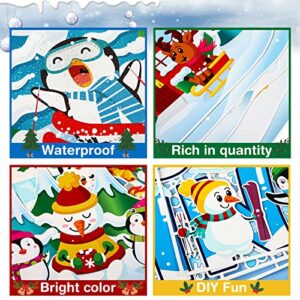 72 Pcs Winter Mix Cut Outs Winter Wonderland Cutouts Penguin Snowflake Snowman Paper Cutouts with Glue Point Dots Winter Bulletin Board Set for Classroom Decor School Christmas Winter Party Supplies