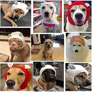 NARFIRE Dog Ear Muffs Noise Protection, Winter Neck and Ear Warmer Hood for Pets, Cat Dogs Stress & Anxiety Relief Hood Warm Dog Knitted Hat