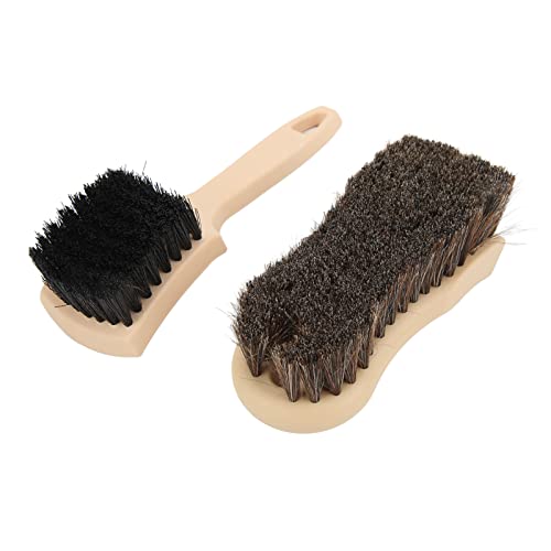 Tefola Horsehair Wheel Brush, Car Wheel Tire Cleaning Brush, Horsehair Interior Exterior for Leather Canvas Sensitive Fabrics