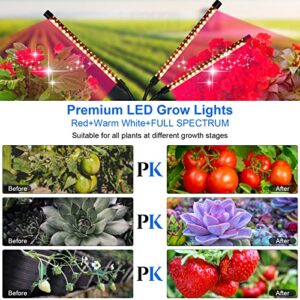 SYEIORAOM Grow Lights for Indoor Plants, 3 Head Desk Clip Full Spectrum LED Plant Lights, Adjustable Gooseneck, Horizontal Plant Lights for Indoor Plants (Three Heads Grow Lights)