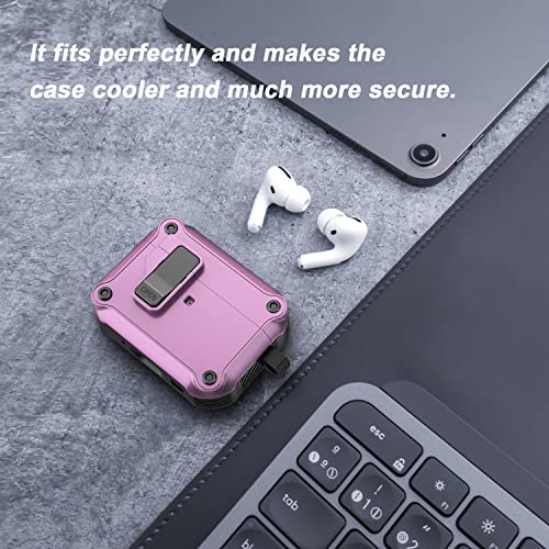 RFUNGUANGO AirPods Pro 2nd Generation/1st Generation Case Cover with Secure Lock Clip,Automatic Pop-up Case Full-Body Shockproof Hard Protective Cover for AirPods Pro 2 Case(2022/2019)-Purple