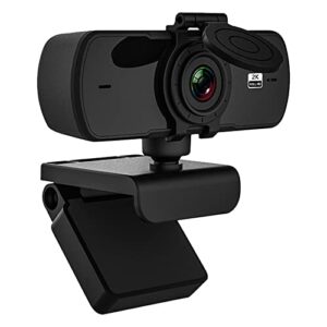 2k hd webcam, full hd webcam with microphone, 360° adjustable & af, with privacy cover, plug and play, usb computer camera for conferencing, video calling, game live