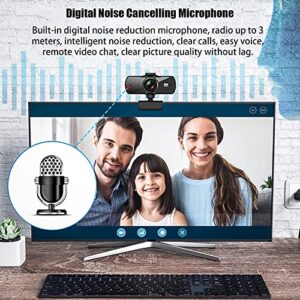 2K HD Webcam, Full HD Webcam with Microphone, 360° Adjustable & AF, with Privacy Cover, Plug and Play, USB Computer Camera for Conferencing, Video Calling, Game Live