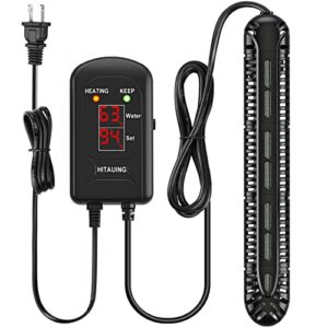 hitauing aquarium heater, 300w fish tank heater with led digital display & 5 safety protection, submersible aquarium heater with 2 suction cup and 8.2ft cord for 40-75 gallon fish tank.