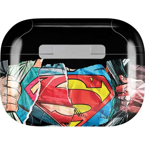 Skinit Decal Audio Skin Compatible with Apple AirPods Pro - Officially Licensed Warner Bros Superman S Shield Design